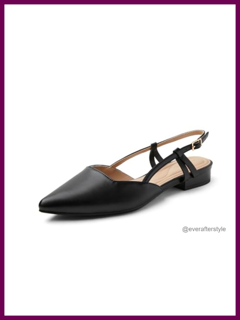 Slingback Flats Pointed Toe Low Heel Slip On Office Dressy Shoes